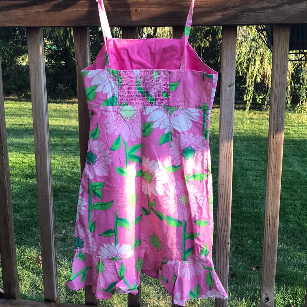 Lilly Pulitzer Pink Sunflower Sundress, size 12. - Picture 2 of 5
